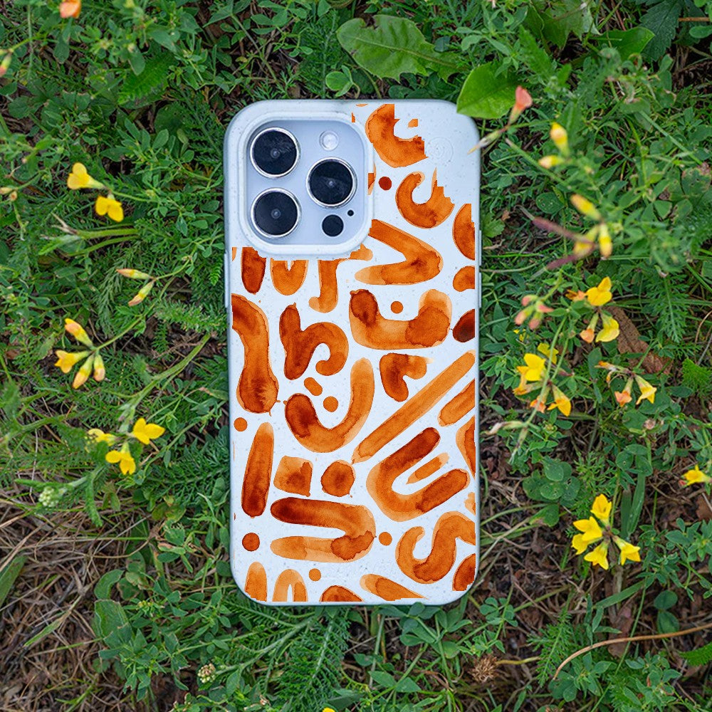 Biologisch abbaubare Handyhülle iPhone 14 pro Buchstabensuppe — kompostierbar — Bonus