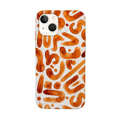 iPhone 13 mini Hülle - orange - "buchstabensuppe" - nachhaltig