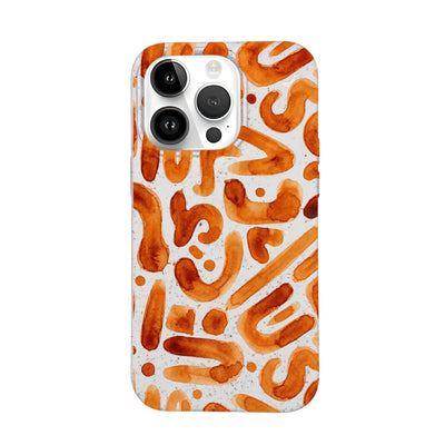 iPhone 14 pro Hülle - orange - "buchstabensuppe" - nachhaltig