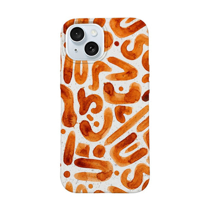 iPhone 15 Hülle - orange - "buchstabensuppe" - nachhaltig