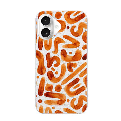 iPhone 16 Hülle - orange - "buchstabensuppe" - nachhaltig