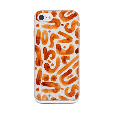iPhone SE/7/8 Hülle - orange - "buchstabensuppe" - nachhaltig