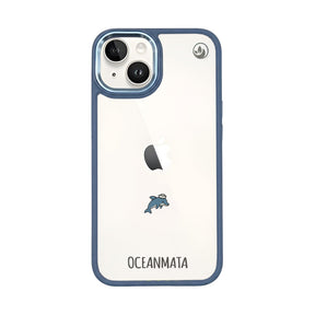 iPhone 14 Hülle - Delfin blau - "Captain Dolphin" - nachhaltig