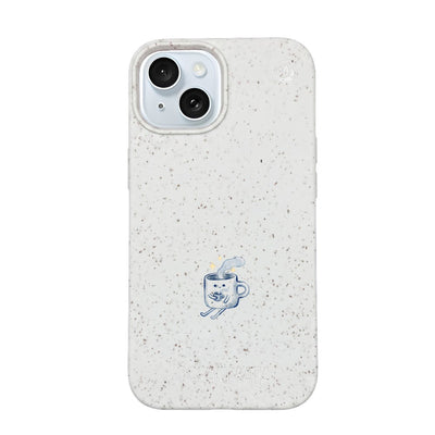 iPhone 15 Hülle - weiß - "coffeelove" - nachhaltig