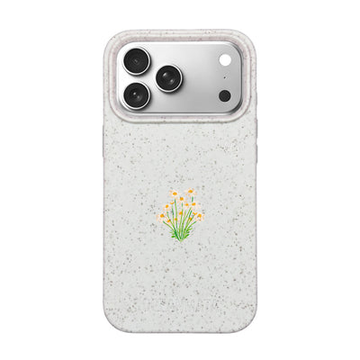 iPhone 18 Pro / 17 Pro Hülle - Blumen weiß - "Daisy" - nachhaltig