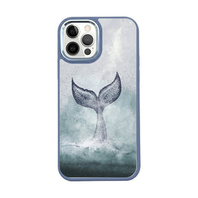 iPhone 12 pro / iPhone 12 hoesje - dolfijnblauw - "Dolphin" - duurzaam