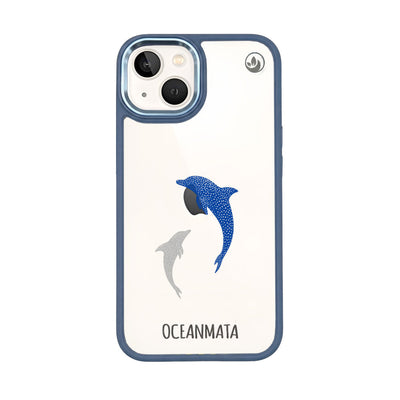 iPhone 13 Case - Dolphin Blue - "Dolphin Twins" - Sustainable