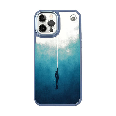iPhone 12 pro hoesje - Freedive blauw - "Freedive" - ​​​​duurzaam