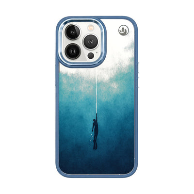 iPhone 13 pro hoesje - Freedive blauw - "Freedive" - ​​duurzaam