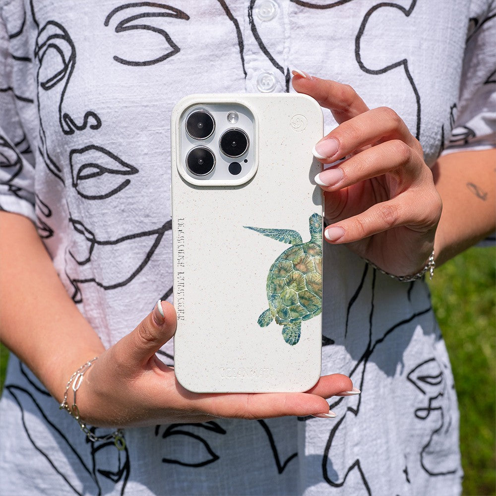 Biologisch abbaubare Handyhülle Samsung A56 Gordo — kompostierbar — in der Hand