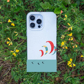 iPhone 15 pro max Hülle - Kite weiß - "Kitesurf" - nachhaltig