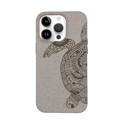 iPhone 14 pro max Hülle - beige - "GREEN TURTLE" - nachhaltig