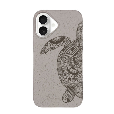 iPhone 16 Hülle - beige - "GREEN TURTLE" - nachhaltig