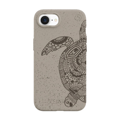iPhone 16e/17e Hülle - beige - "GREEN TURTLE" - nachhaltig