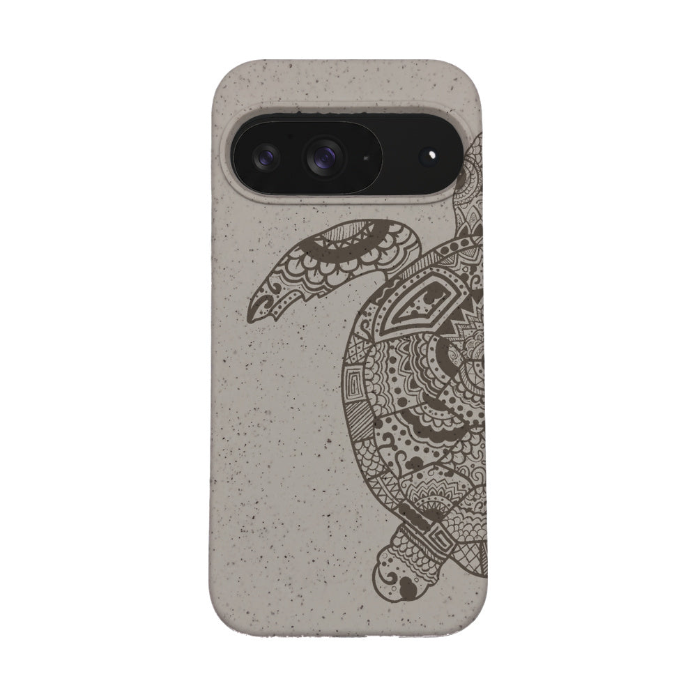 Google Pixel 9 / 9 Pro Hülle - beige - "GREEN TURTLE" - nachhaltig