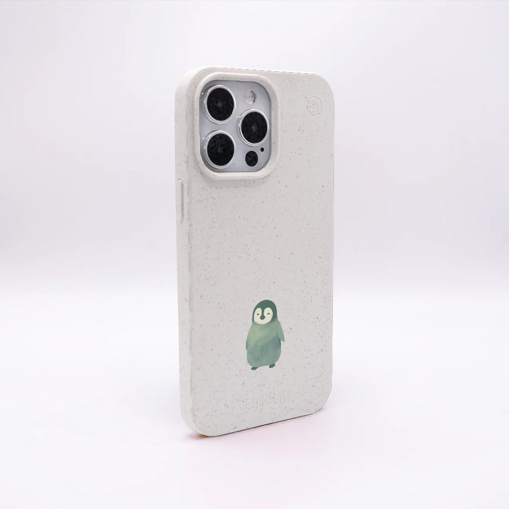 Biologisch abbaubare Handyhülle iPhone 13 pro max Happypinguin — kompostierbar — Rückseite