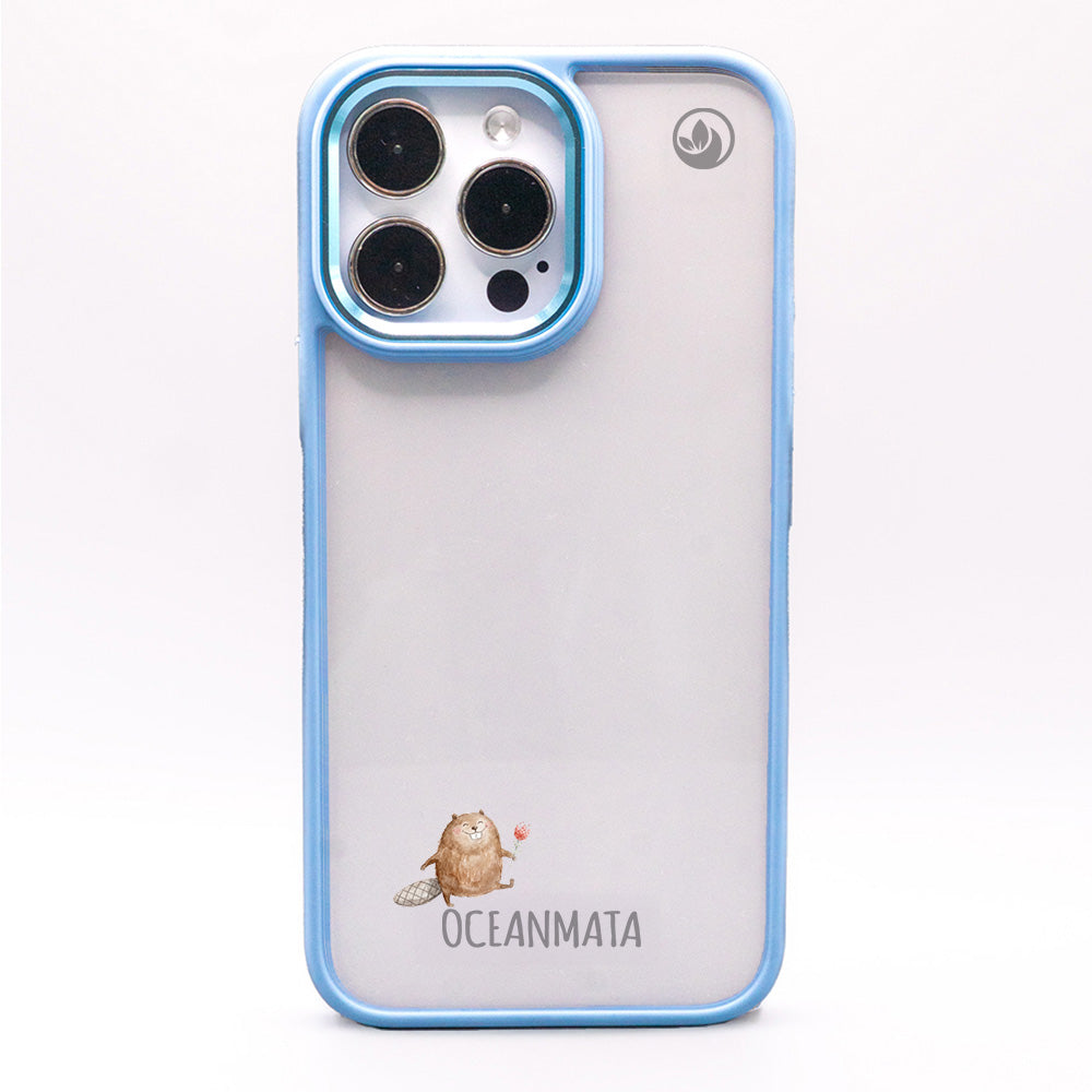 iPhone 13 pro Hülle - Biber blau - "BeaverBliss" - nachhaltig