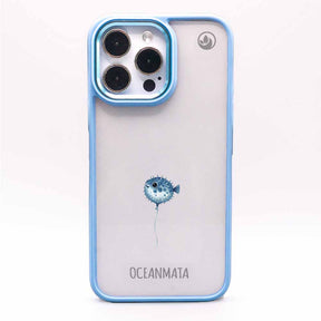 iPhone 13 pro Hülle - kugelfisch blau - "Pufferfish" - nachhaltig
