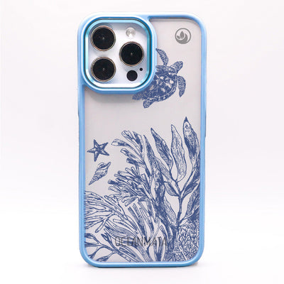 iPhone 15 pro max case - turtles blue - "Silent Wave" - ​​sustainable