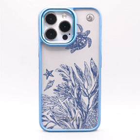 iPhone 14 Hülle - Schildkröten blau - "Silent Wave" - nachhaltig