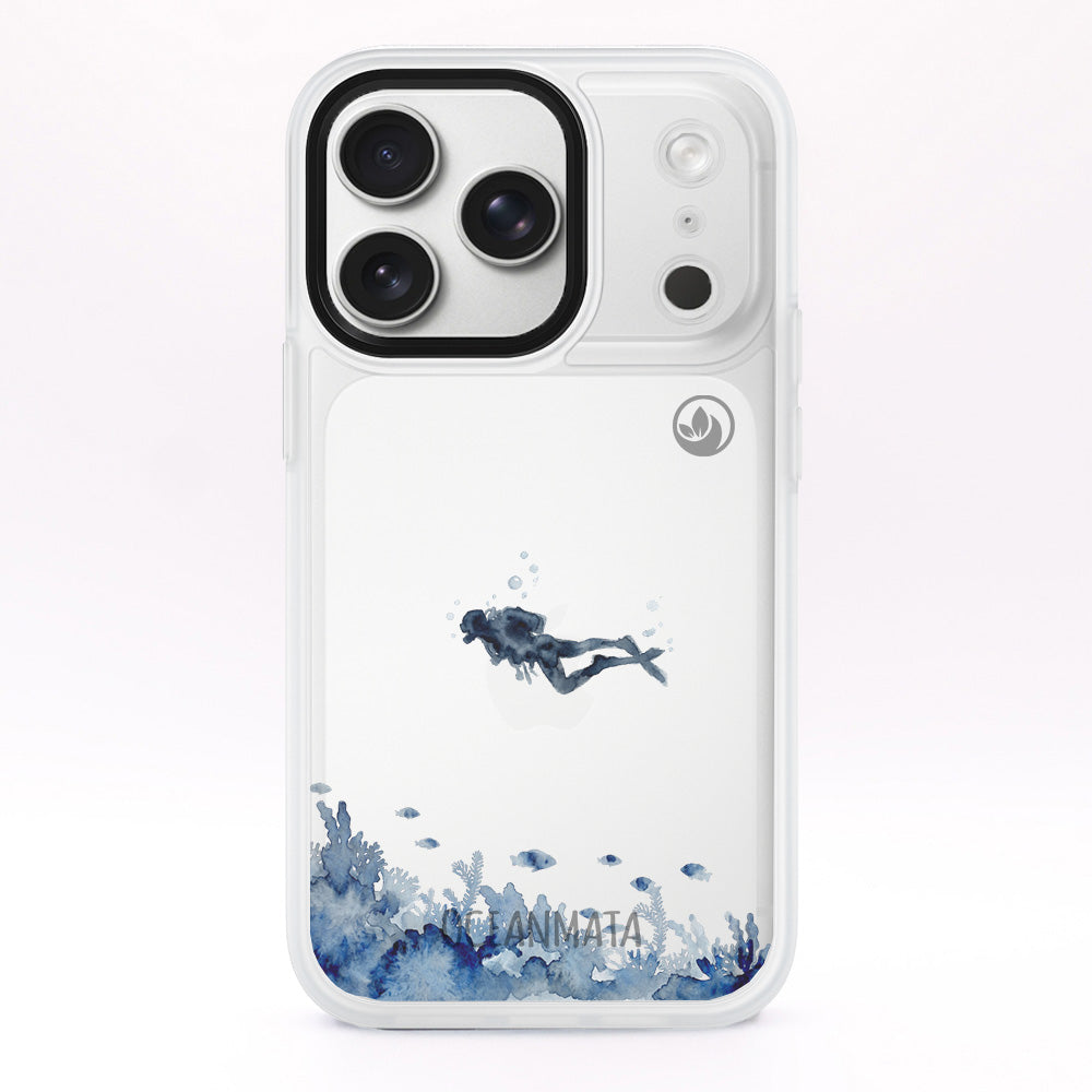 iPhone 17 pro Hülle - Taucher blau - "DeepDive" - nachhaltig