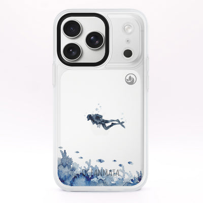 iPhone 17 pro Hülle - Taucher blau - "DeepDive" - nachhaltig