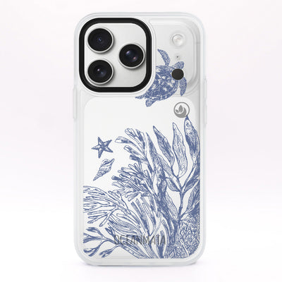 iPhone 17 pro Hülle - Schildkröten blau - "Silent Wave" - nachhaltig