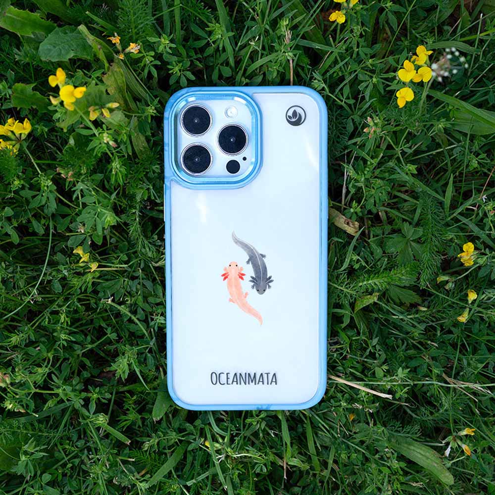 iPhone 13 pro Hülle - Axlotl blau - "Axl" - nachhaltig