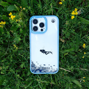 iPhone 16 pro Hülle - Taucher blau - "DeepDive" - nachhaltig