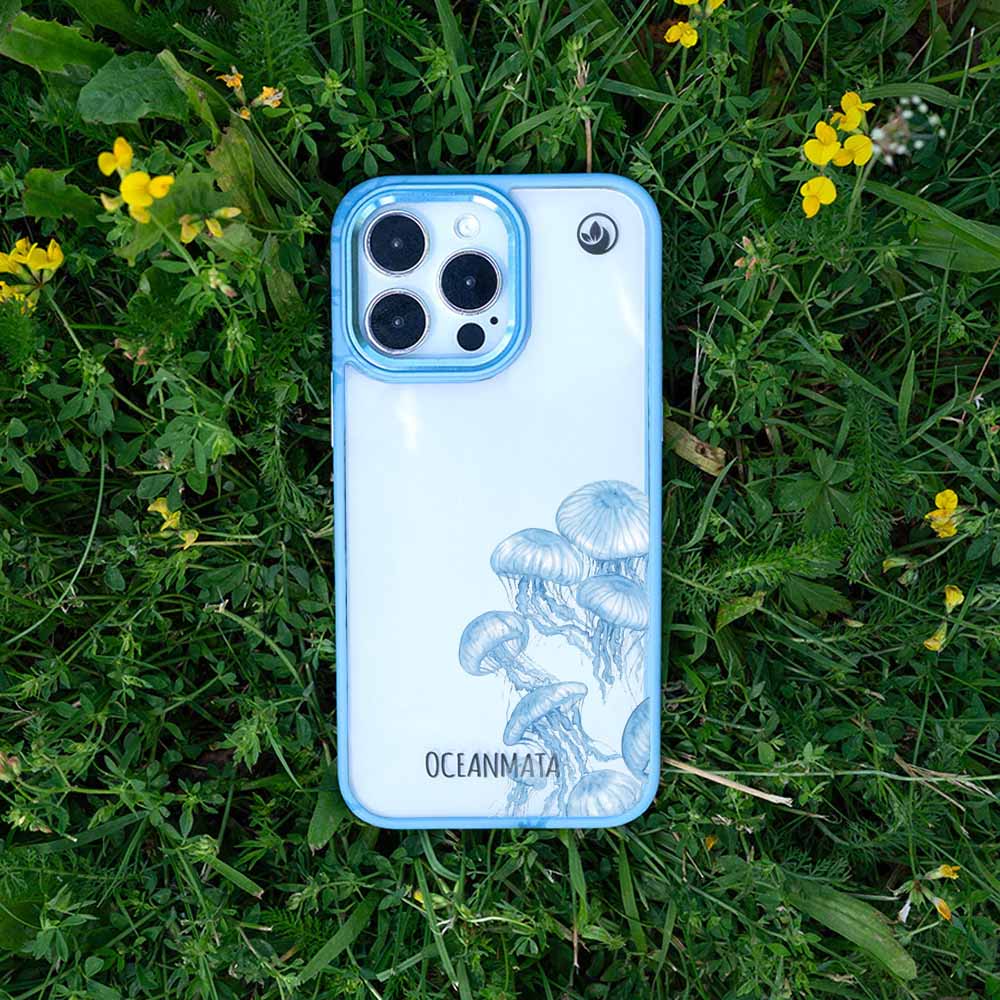 iPhone 17 pro Hülle -  qualle blau - "Jellies" - nachhaltig