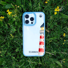 iPhone 13 pro Hülle - Leuchtturm blau - "Lighthouse" - nachhaltig