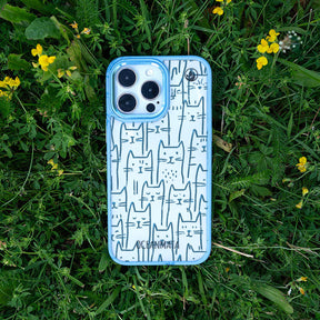 Samsung S24+ Hülle - Katzen blau - "miau" - nachhaltig