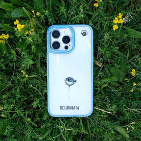 iPhone 13 pro Hülle - kugelfisch blau - "Pufferfish" - nachhaltig