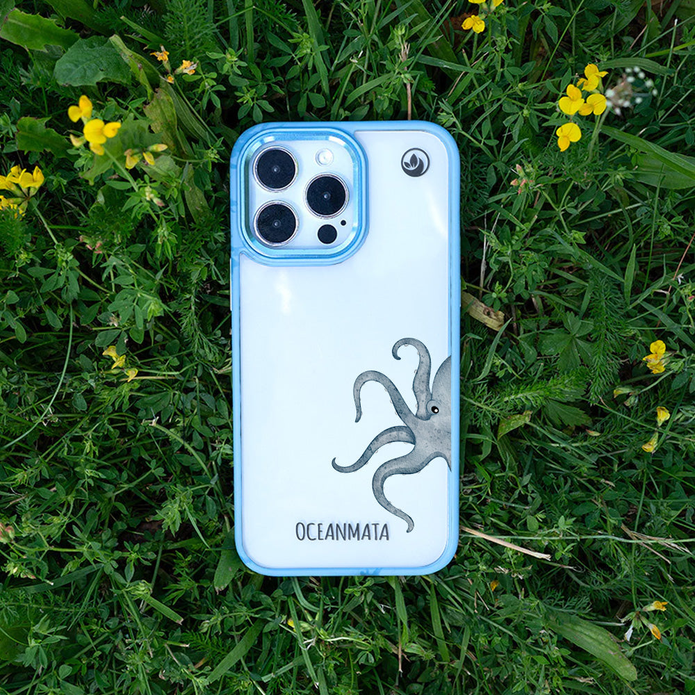 Samsung S25 Hülle - Oktopus blau - "TentacleTheory" - nachhaltig
