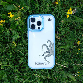 iPhone 14 pro Hülle - Oktopus blau - "TentacleTheory" - nachhaltig