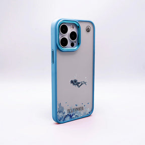 iPhone 16e Hülle - Taucher blau - "DeepDive" - nachhaltig