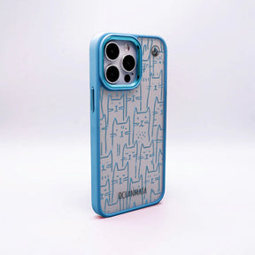 iPhone 12 pro / iPhone 12 Hülle - Katzen blau - "miau" - nachhaltig
