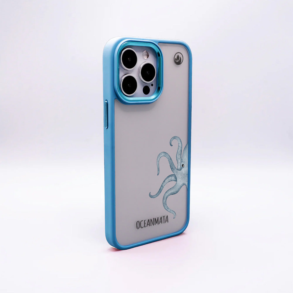 iPhone 14 pro Hülle - Oktopus blau - "TentacleTheory" - nachhaltig