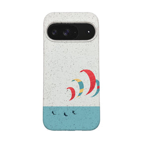 Biologisch abbaubare Handyhülle Google Pixel 9 / 9 Pro Kitesurf — kompostierbar — Vorderseite