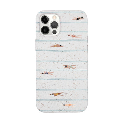 iPhone 12 pro / iPhone 12 Hülle - Schwimmen weiß - "lapflow" - nachhaltig