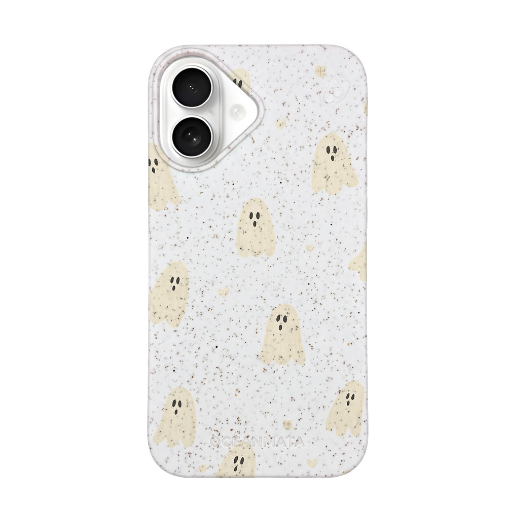 Biologisch abbaubare Handyhülle iPhone 16 Littleghost — kompostierbar — Vorderseite