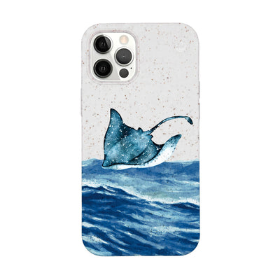 iPhone 12 pro / iPhone 12 Hülle - weiß Manta - "Manta Wave" - nachhaltig