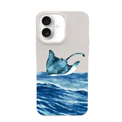 iPhone 17 Case - White Manta - "Manta Wave" - sustainable