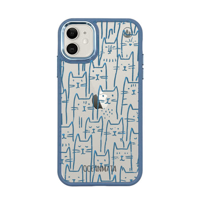 iPhone 11 Case - Cats blue - "meow" - sustainable