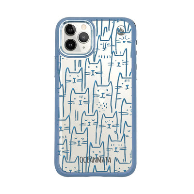 iPhone 11 Pro Case - Cats Blue - "meow" - sustainable