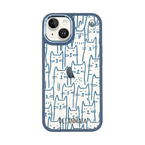 iPhone 14 Case - Cats blue - "meow" - sustainable
