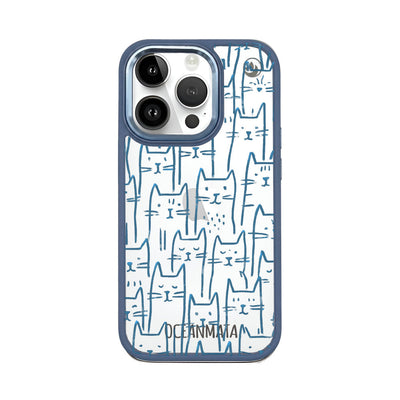 iPhone 14 pro Hülle - Katzen blau - "miau" - nachhaltig