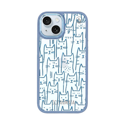 iPhone 15 Case - Cats blue - "meow" - sustainable