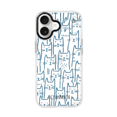 iPhone 17 Case - Cats blue - "meow" - sustainable