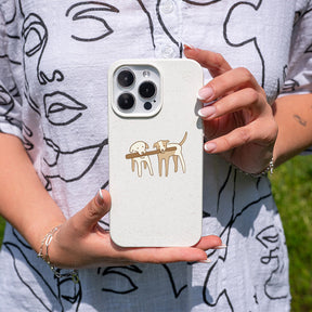 iPhone 16 pro Hülle - Hunde weiß - "Wuff" - nachhaltig